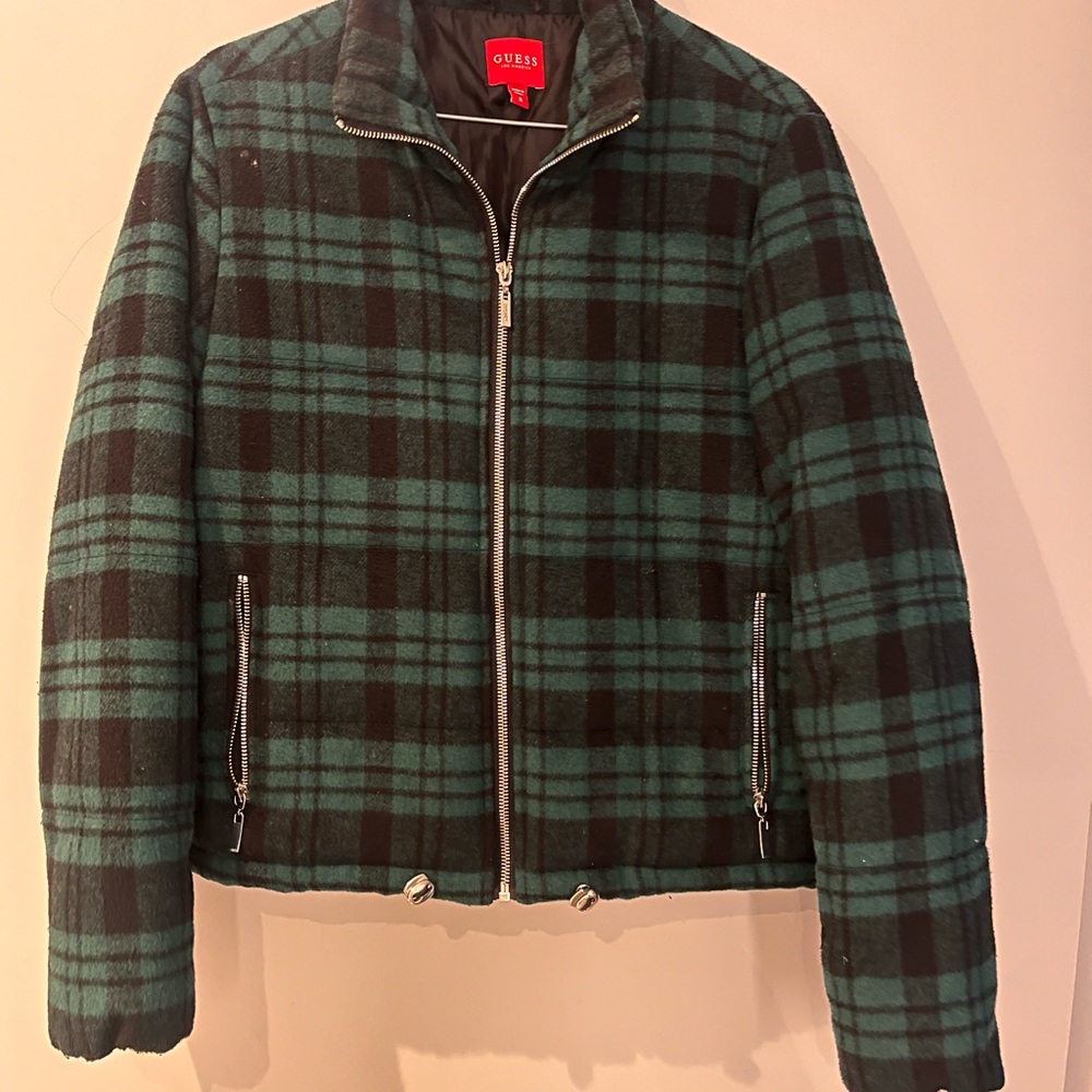 GUESS Green Plaid Jacket
